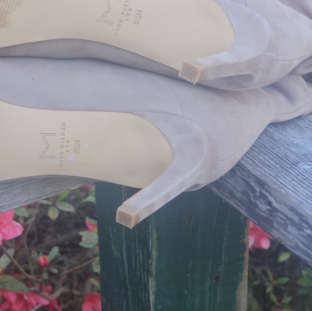 Marc Fisher Angi Slouch Pointed Toe Bootie-Taupe - Picture 3 of 9